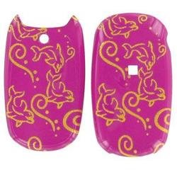 Wireless Emporium, Inc. LG AX-140/145 Aloha/200c Hot Pink w/Glitter Dolphins Snap-On Protector Case Faceplate