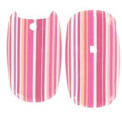 Wireless Emporium, Inc. LG AX-140/145 Aloha/200c Pink Stripes Snap-On Protector Case Faceplate