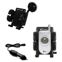 Gomadic LG C1300i Auto Windshield Holder with Car Charger - Uses TipExchange