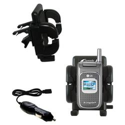 Gomadic LG C1500 Auto Vent Holder with Car Charger - Uses TipExchange
