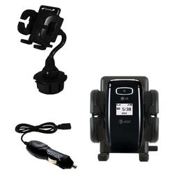 Gomadic LG CE110 Auto Cup Holder with Car Charger - Uses TipExchange