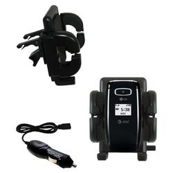 Gomadic LG CE110 Auto Vent Holder with Car Charger - Uses TipExchange