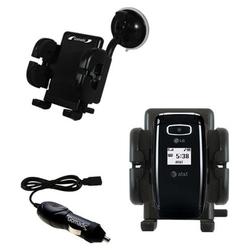 Gomadic LG CE110 Auto Windshield Holder with Car Charger - Uses TipExchange