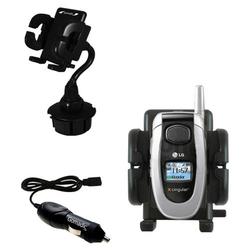 Gomadic LG CG300 Auto Cup Holder with Car Charger - Uses TipExchange