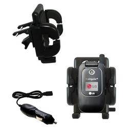 Gomadic LG CU400 Auto Vent Holder with Car Charger - Uses TipExchange