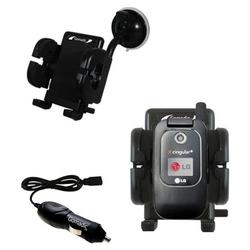 Gomadic LG CU400 Auto Windshield Holder with Car Charger - Uses TipExchange