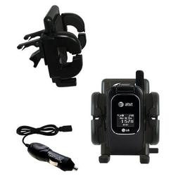 Gomadic LG CU405 Auto Vent Holder with Car Charger - Uses TipExchange