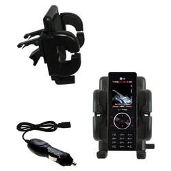 Gomadic LG Chocolate Auto Vent Holder with Car Charger - Uses TipExchange