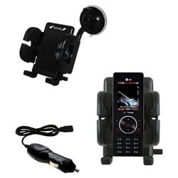 Gomadic LG Chocolate Auto Windshield Holder with Car Charger - Uses TipExchange