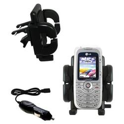 Gomadic LG F9200 Auto Vent Holder with Car Charger - Uses TipExchange