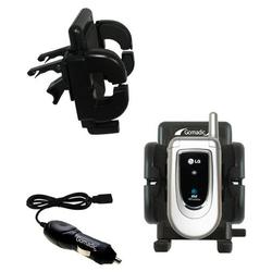 Gomadic LG G4020 Auto Vent Holder with Car Charger - Uses TipExchange