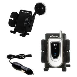 Gomadic LG G4020 Auto Windshield Holder with Car Charger - Uses TipExchange