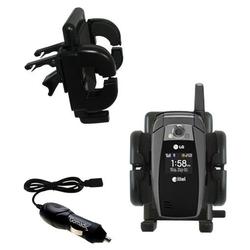 Gomadic LG UX355 Auto Vent Holder with Car Charger - Uses TipExchange