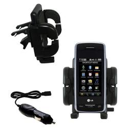 Gomadic LG VX10000 Auto Vent Holder with Car Charger - Uses TipExchange