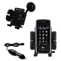 Gomadic LG VX10000 Auto Windshield Holder with Car Charger - Uses TipExchange