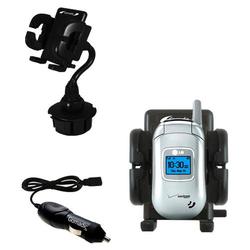 Gomadic LG VX3450 Auto Cup Holder with Car Charger - Uses TipExchange