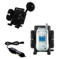 Gomadic LG VX3450 Auto Windshield Holder with Car Charger - Uses TipExchange