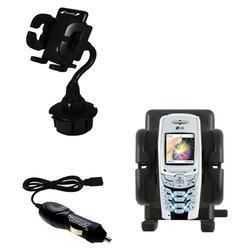 Gomadic LG VX5300 Auto Cup Holder with Car Charger - Uses TipExchange
