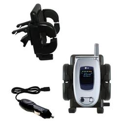 Gomadic LG VX6000 Auto Vent Holder with Car Charger - Uses TipExchange