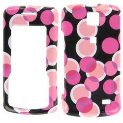 Wireless Emporium, Inc. LG Venus VX8800 Black w/Pink Dots Snap-On Protector Case Faceplate