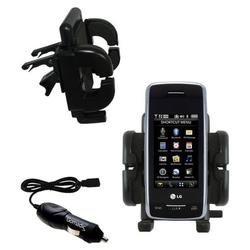 Gomadic LG Voyager Auto Vent Holder with Car Charger - Uses TipExchange