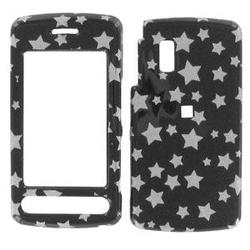 Wireless Emporium, Inc. LG Vu/CU920/CU915 Black w/Glitter Stars Snap-On Protector Case Faceplate