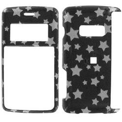 Wireless Emporium, Inc. LG enV2 VX9100 Black w/Glitter Stars Snap-On Protector Case Faceplate