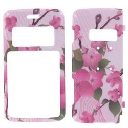 Wireless Emporium, Inc. LG enV2 VX9100 Hot Pink w/Green Petals Snap-On Protector Case Faceplate