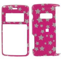 Wireless Emporium, Inc. LG enV2 VX9100 Pink w/Glitter Stars Snap-On Protector Case Faceplate