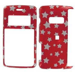Wireless Emporium, Inc. LG enV2 VX9100 Red w/Glitter Stars Snap-On Protector Case Faceplate