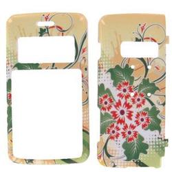 Wireless Emporium, Inc. LG enV2 VX9100 Yellow w/Red Flowers Snap-On Protector Case Faceplate
