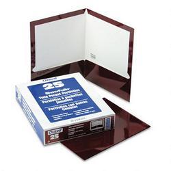 Esselte Pendaflex Corp. Laminated Two Pocket Portfolios, 100 Sheet Capacity, Maroon, 25/Box