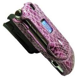 Emdcell Leather Case Cover w/clip For Motorola RAZR V3 V3a V3c Lavender