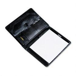 Bond Street Ltd Leather Pad Holder/Organizer Portfolio, Letter Size, Black