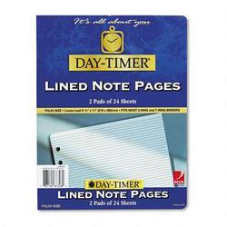 Daytimer/Acco Brands Inc. Lined Notes for Folio Size Looseleaf Planner 8 1/2 x 11, 48 Sheets/Pack