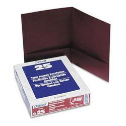 Esselte Pendaflex Corp. Linen Twin Pocket Portfolios, Burgundy, 25 per Box
