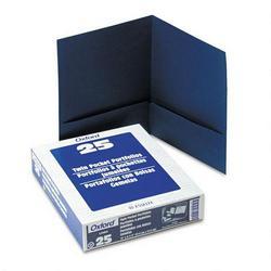 Esselte Pendaflex Corp. Linen Twin Pocket Portfolios, Navy, 25 per Box