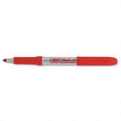 Bic Corporation Mark It™ Fine Point Permanent Marker, Rubber Grip, Rambunctious Red Ink, Dozen