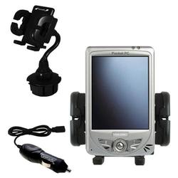 Gomadic Medion MD95000 Series Auto Cup Holder with Car Charger - Uses TipExchange