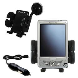 Gomadic Medion MD95000 Series Auto Windshield Holder with Car Charger - Uses TipExchange