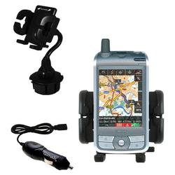 Gomadic Medion MD95025 Auto Cup Holder with Car Charger - Uses TipExchange