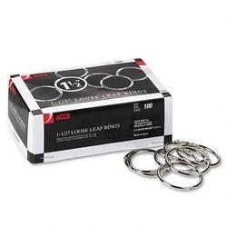 Acco Brands Inc. Metal Book Rings, 1 1/2 Diameter, 100 Rings per Box