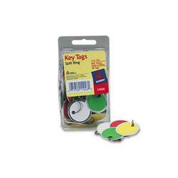 Avery-Dennison Metal Rim Key Tags, 1 1/4 Diameter, Assorted Colors, 50 Tags per Pack