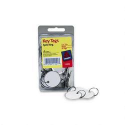 Avery-Dennison Metal Rim Key Tags, 1 1/4 Diameter, White, 50 Tags per Pack