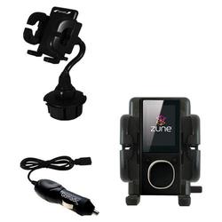 Gomadic Microsoft Zune 4GB / 8GB Auto Cup Holder with Car Charger - Uses TipExchange