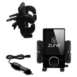Gomadic Microsoft Zune 80GB 2nd Gen Auto Vent Holder with Car Charger - Uses TipExchange