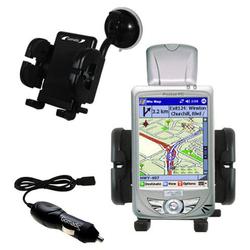 Gomadic Mio Technology 168 Plus Auto Windshield Holder with Car Charger - Uses TipExchange