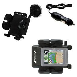 Gomadic Mio Technology C510E Auto Windshield Holder with Car Charger - Uses TipExchange