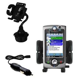 Gomadic Motorola A1010 Auto Cup Holder with Car Charger - Uses TipExchange