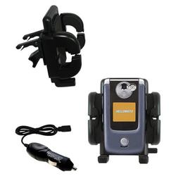 Gomadic Motorola A910 Auto Vent Holder with Car Charger - Uses TipExchange